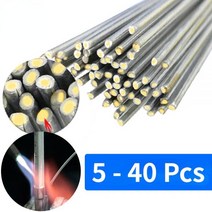 용접봉 솔더 파우더 알루미늄 1.6/2MM 저온 주석 와이어 납땜 막대 도구 키트 40 개, 2.0mm x 33cm, 40 Pcs