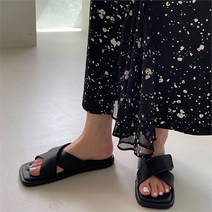 셀러허브 패션 [오노마] ONM 캐주얼슬리퍼 여름 플랫 스퀘어코 사무실화 데일리
