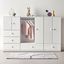 [에띠안]비비아나 글로시 600/800 도어 베이비 서랍장 수납 옷장 3색상, 800 도어 수납장-화이트