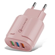 고속 충전기 무선 USB 충전기 빠른 2A 3 포트 휴대 전화 삼성 S8 S9 S10 참고 8 9 A50 Xiaomi Huawei iPhon, 05 Pink