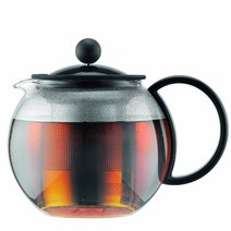Bodum 1812-01 ASSAM Glass Teapot with Stainless Steel Filter 보덤 스텐리스 필터 아쌈 글라스 티팟 17oz(500ml), 1개