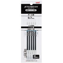 유니 제트스트림 전용 리필심 0.7mm SXR-7, 블랙, 5개입