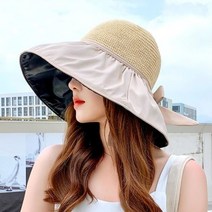와이드 이브 버킷햇 밀짚모자 왕골모자 라피아헷 자외선차단 이쁜모자