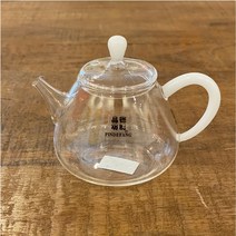 품덕방 유리다관 200ml 흰색 손잡이 차우리는도구 티포트 차호