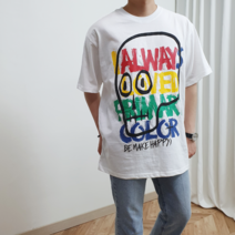 WOWayo 빈티지 오버핏 해골 페인팅 반팔 티셔츠 3color
