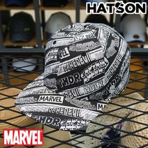 [햇츠온]J3MA302BK MARVEL 코믹스 캐릭터 레터링 남자 여자 스냅백 플랫 볼캡 야구 모자 AD