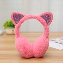 방한 털 귀마개 겨울 따뜻한 고양이 귀 따뜻하게 반짝이 귀 여성용 남성 솔리드 컬러 야외 귀 덮개