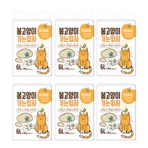 봄고양이 두부모래 가는입자 2.8kg x 6개(1box)(압축포장) 오리지널 녹차, 오리지널향(6개)