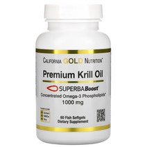 캘리포니아골드 뉴트리션 슈퍼바 프리미엄 크릴오일 오메가3 1000mg 60생선젤라틴 소프트젤