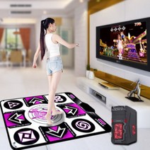 가정용 펌프 게임 DDR 댄스 오버로드 댄스 담요 홈 컴퓨터 이중 사용 인터페이스 체성 감각 댄스 머신 더블 무선 체중 감량 프로젝션, 유선 리듬 미스트(핸들 없음)