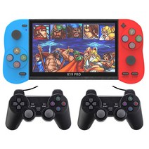 예스카모 YESKAMO 5.1인치 고화질 PSP 휴대용 레트로 게임기 2인 게임 지원, 블루/레드