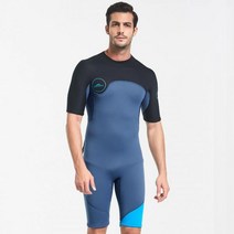 SBART-2MM 네오프렌 남성 잠수복 따뜻한 수영 스쿠버 다이빙 짧은 소매 철인 3 종 경기 서핑 스노클링, XXXL, 1389_XXXL