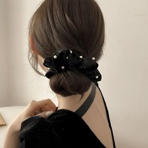 여성 청순 진주 벨벳 포인트 헤어끈 머리끈 곱창밴드 악세사리 묶는방법 헤어 왕 리본 용품 핀 밴드