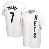 NETS DURANT 7 케빈 듀란트 NBA 흰 반팔 면 티 셔츠 브루클린 네츠 빅사이즈 농구 스웻 슈팅 져지 저지