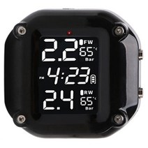 오토바이 타이어 압력 모니터 시스템 모토 TPMS 자동 자전거 타이어 알람 LCD 2 륜 오토바이를위한 실시간 모니터, 하나, 검은 색