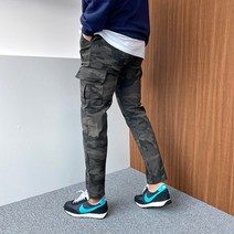 간빠레 소말리 밀리터리 밴딩 슬림 카모팬츠