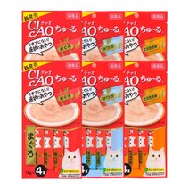 이나바 고양이 챠오츄르 간식, 참치+가다랑어+닭가슴살, 56g, 6팩