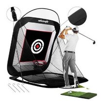 실내 가정용 어프로치 연습기 골프 그물망 골프연습망 비거리, 스윙 네트 + 3-in-1 패드