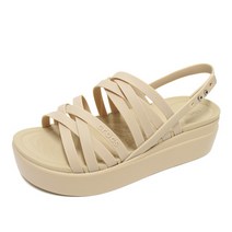 크록스 여성 브루클린 스트래피 로우 웨지 힐 슬리퍼 샌들 206751-212