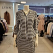 [린] NC13 브이넥 체크 자켓 LWJKLD0700