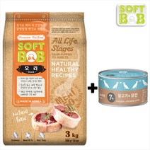 1+1 소프트밥 3kg 1kg 소고기 양고기 오리 연어 말랑한 부드러운 소화잘되는 노령견 습식 증기로 찐 반건조 소프트 사료, 오리 3kg + 네코캔