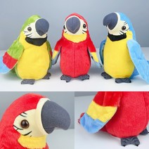 뉴엔 말하는 앵무새 인형 장난감 따라쟁이 마코 녹음인형 어린이장난감, J10-블루