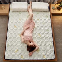 자충에어매트 캠핑에어침대 발포매트 차박 트렁크 에어 UVR 태국 천연 라텍스 매트리스 니트 폼 메모리 호텔 가정용 두꺼운 필링 방지 더블 침대 풀 사이즈, 8.90x190cm - Thickness 8cm-NO-