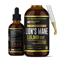 Lions Mane Mushroom Supplement Tincture Natural Immune Support for Memory Focus & Clarity Daily Veg, 4 Fl Oz (1개 팩)