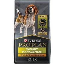 퓨리나 pro plan weight management 강아지 사료 with probiotics for 강아지s chicken amp -, 건식 사료, 닭, 34파운드 가방