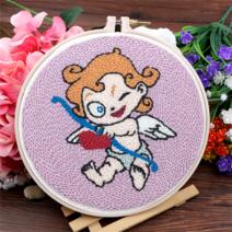 오꿈 펀치니들 패키지 자수 수예 kit, 16 큐피트, 15cm
