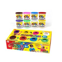 도너랜드 칼라 점토 8색, 5개, 노랑+하양+분홍+빨강+파랑+보라+연두+밤색