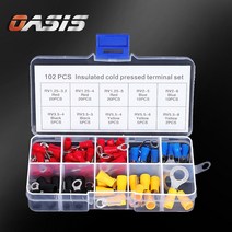 O형터미널 절연 PG단자 10종 102pcs세트 압착슬리브 배선 전선 연결 접속 링타입 핀터미널, PG단자 102pcs세트