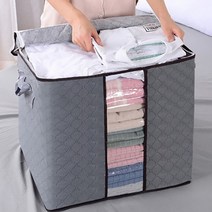 핫버튼 이불정리함 이불 보관함 부직포 가방 정리함 정리 보관 공간 수납 박스, 부직포 이불정리함, 가로형, 90L