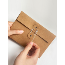 크라프트 종이 단추 봉투 엽서 서류 하도메 A, G-3 (A5 블랙 가로형)