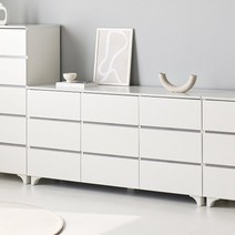 달콤디자인 [착불] 밀크 침실수납 3단 와이드 9칸 서랍장 1500, 화이트