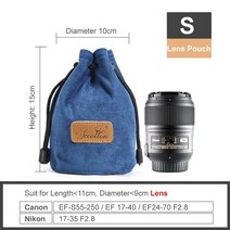 럭셔리 벨벳 양털 DSLR 카메라 가방 렌즈 파우치 삼성 NX NX1 NX5 NX20 NX30 NX100 NX200 NX210 NX3300 NX300M NX500, 렌즈 파우치 블루 S