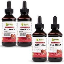 Maxx 허브 레드 마카 추출물 액상 스태미나 기억력 집중력 120ml, 4 액상 온스 (4개 들이)