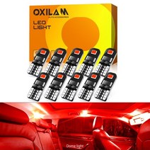 데이라이트 차폭등 데루등 10x w5w t10 led 전구 canbus red blue car Parking position lights interior light for, 빨간색