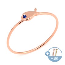 [비앤비골드]14K18K 물고기 탄생석 1mm 사파이어 텐션링 반지 NPR29264