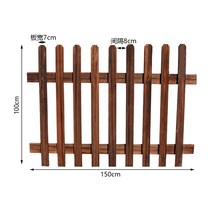 방부목 기둥 데크 목재 부식 방지 나무 울타리 정원 울타리 게이트 안뜰 마당 울타리, 플랫 펜스 L 150x H 100 탄화
