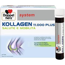 Doppelherz Doppelherz system KOLLAGEN 11000 PLUS - 콜라겐 비타민 미량원소 등이 함유된 뼈 관절 힘줄용 식품 보충제 - 글루텐 및 유, 3개