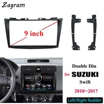 9 인치 2 Din 자동 라디오 자동차 플레이어 DVD 대시 보드 오디오 패널 마운트 설치 Fascia Frame for SUZU, [01] Left rudder