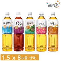 웅진식품 [웅진식품] 인기차음료 1.5L x 8페트 (하늘보리 등 4종 중 택2), 자색옥수수차1.5x4/하늘보리 1.5x4