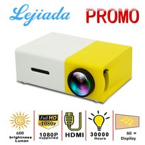 LEJIADA YG300 Pro LED 미니 프로젝터 480x272 픽셀 지원 1080P HDMI USB 오디오 휴대용 홈 미디어 비디오 플레이어, 노랑, 포함, EU 플러그(대한민국)