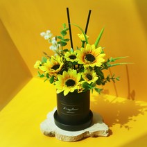 센터피스 디퓨저 개업 승진 축하 선물 돈들어오는 화분 해바라기 블루 장미 실내 방향제, 블랙체리