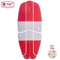 ananas surf kitesurfboard 데크 카펫 패드 세트 foilboard wakesurf skimboard eva 미끄럼 방지 트랙션 프론트 테일 그립, 빨간