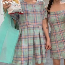 립걸앤디 체크 린넨원피스