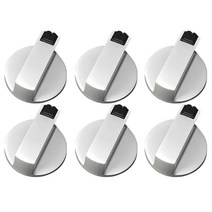 스토브 요리기구 손잡이 오븐 손잡이 6PCS 아연 합금 6mm 유니버설 실버 가스 레인지 컨트롤 노브 어댑터 오븐 로터리 스위치 요리 표면 제어 자물쇠, 하나, 보여진 바와 같이, 01 Silver