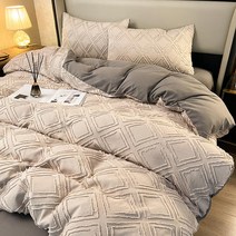 이불 이불커버 침구세트 Bonenjoy 퀸 침대 세트 킹 사이즈 그레이 컬러 시트 funda nordica cama 135 더블 린넨 유로 기하학