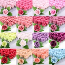 비누장미 고급 후레쉬3겹장미(50송이) 도매박스 할인가격 21color - 카네이션바구니만들기 용돈박스 꽃박스만들기 DIY 비누꽃재료, 12.연핑크